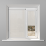 Рулонная штора «UNI 2» фурнитура Белая. Ткань коллекции «Скрин Витара» Белый