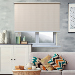 Рулонная штора «Toledo» ø28 фурнитура Сатин. Ткань коллекции «Квадро» Бисквит