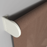 Рулонная штора «Moncada» ø38 фурнитура Белая. Ткань коллекции «Тэсиро» Коричневая