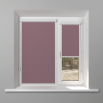 Рулонная штора «UNI 2» фурнитура Белая. Ткань коллекции «Плэин» Лиловый