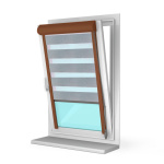 Рулонная штора «UNI 2 День-Ночь» фурнитура Золотой дуб. Ткань коллекции «Саванна» Муссон