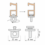 Крепление стопора на профиль «Тюль»