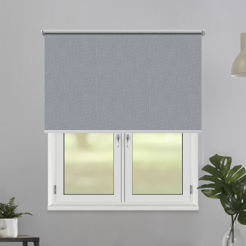 Рулонная штора «Toledo» ø28 фурнитура Белая. Ткань коллекции «Аканта» Silver BO Серая (компл. Россия)