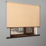 Рулонная штора «MGS» фурнитура Коричневая. Ткань коллекции «Пастель» Персик