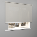 Рулонная штора «Moncada» ø38 фурнитура Белая. Ткань коллекции «Лен» Бежевый