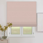 Римская штора белый подъемный механизм «Валенсия» Blackout Пудра