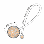 Клипса магнитная «Ривьера» ø7 см для тяжелого веса штор с тросом 30 см (А)