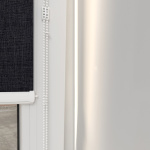 Рулонная штора «Мини» фурнитура Белая. Ткань коллекции «Тэсиро» Темно-серый (компл. Besta)