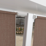 Рулонная штора «Мини» фурнитура Белая. Ткань коллекции «Тэсиро» Коричневый (компл. Besta)