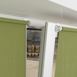 Рулонная штора «Мини» фурнитура Белая. Ткань коллекции «Плэин» Фисташковый (компл. Besta)