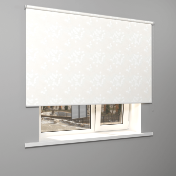 Рулонная штора «MGS» фурнитура Белая. Ткань коллекции «Фрассино» Жемчуг