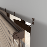 Рулонная штора «MGS День-Ночь» фурнитура Коричневая. Ткань коллекции «Саванна» Оливковый