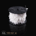 Бегунок на шнуре поворотный JN1 «Волна» шаг 80 мм широкий паз (Белый)