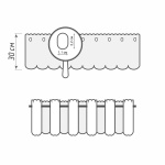 Ткань для штор-кафе коллекция «Romantik» персик с серым (Рулон высота 30см)