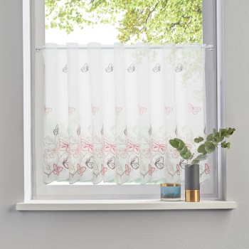 Штора-кафе «Butterfly» сиренево-розовый высота 60см