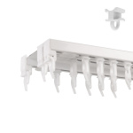 Трехрядный потолочный алюминиевый карниз «Прага» Белый (370-3 бегунок)