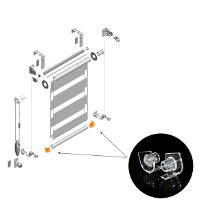 Заглушка для отвеса рулонной шторы «Мини День-ночь» Прозрачная упак. 100 шт