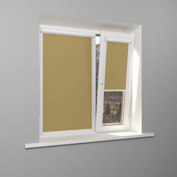 Рулонная штора «UNI 1» фурнитура Белая. Ткань коллекции «Плэин» Хаки (компл. Besta)