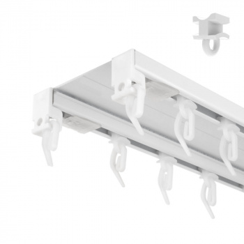 изображение алюминиевый потолочный карниз «верона» двухрядный белый на olexdeco.ru