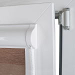 Рулонная штора «UNI 2 День-Ночь» фурнитура Белая. Ткань коллекции «Саванна» Корица