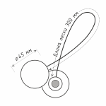 Клипса магнитная Ø4,5 см «Soft touch» с леской 30 см (Бежевый)