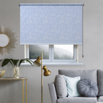 Рулонная штора «Toledo» ø28 фурнитура Черная. Ткань коллекции «Шелк» Голубой