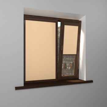 Рулонная штора «UNI 2» фурнитура Коричневая. Ткань коллекции «Пастель» Персик (компл. Bestа)