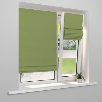 Римская штора «Тулон» инд.размер «Монро» Dim-out Оливковый (мех. Белый)