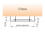 фото стеновой профильный карниз для штор «универсал» с прямыми поворотами к стене двухрядный черный в интернет-магазине Олексдеко