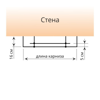 изображение стеновой профильный карниз для штор «универсал» с прямыми поворотами к стене двухрядный черный на olexdeco.ru