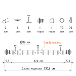 Двухрядный потолочный карниз для штор «Верди» (19 320 ХМ)