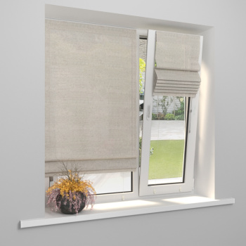 Римская штора «Тулон» индивидуальный размер «Лен» Молочно-кремовый