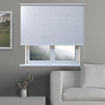 Рулонная штора «Toledo» ø28 фурнитура Белая. Ткань коллекции «Арабеска» Белая