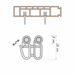 Крючок двойной с роликом 8 мм для поводка (Пластик)