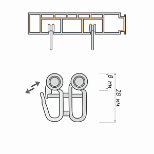 изображение крючок двойной с роликом 8 мм для поводка на olexdeco.ru