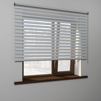 Рулонная штора «MGS День-Ночь» фурнитура Коричневая. Ткань коллекции «Саванна» Муссон (компл. Besta)