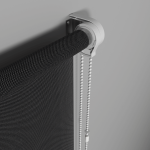 Рулонная штора «Стандарт» фурнитура Белая. Ткань коллекции «Скрин Витара» Черный