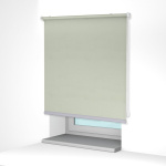 Рулонная штора «MGS» фурнитура Белая. Ткань коллекции «Пастель» Фисташка