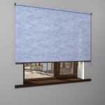 Рулонная штора «MGS» фурнитура Коричневая. Ткань коллекции «Шелк» Голубой