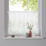 Ткань для штор-кафе коллекция «Flowers» беж (На отрез высота 45см)