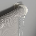 Рулонная штора «Moncada» ø38 фурнитура Белая. Ткань коллекции «Скрин Виши» Бело-серый