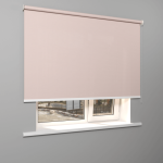 Рулонная штора «Moncada» ø38 фурнитура Белая. Ткань коллекции «Квадро» Мокка