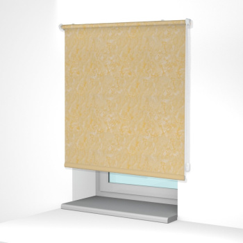 Рулонная штора «MGS» фурнитура Белая. Ткань коллекции «Шелк» Кремовый