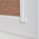 Рулонная штора «UNI 1 День-Ночь» фурнитура Белая. Ткань коллекции «Саванна» Корица