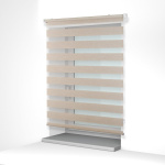 Рулонная штора «MGS День-Ночь» фурнитура Белая. Ткань коллекции «Саванна» Шампань