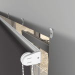 Рулонная штора «MGS» фурнитура Белая. Ткань коллекции «Тэсиро» Каменный