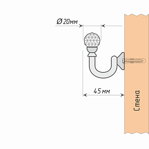изображение крючок «морано» 45 мм на olexdeco.ru