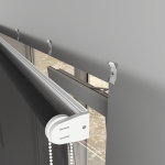 Рулонная штора «MGS» фурнитура Белая. Ткань коллекции «Скрин Витара» Черный