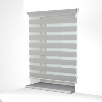 Рулонная штора «MGS День-Ночь» фурнитура Белая. Ткань коллекции «Соло» Муссон (компл. Besta)