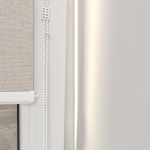 Рулонная штора «Мини» фурнитура Белая. Ткань коллекции «Лен» BO Темно-бежевый (компл. Besta)